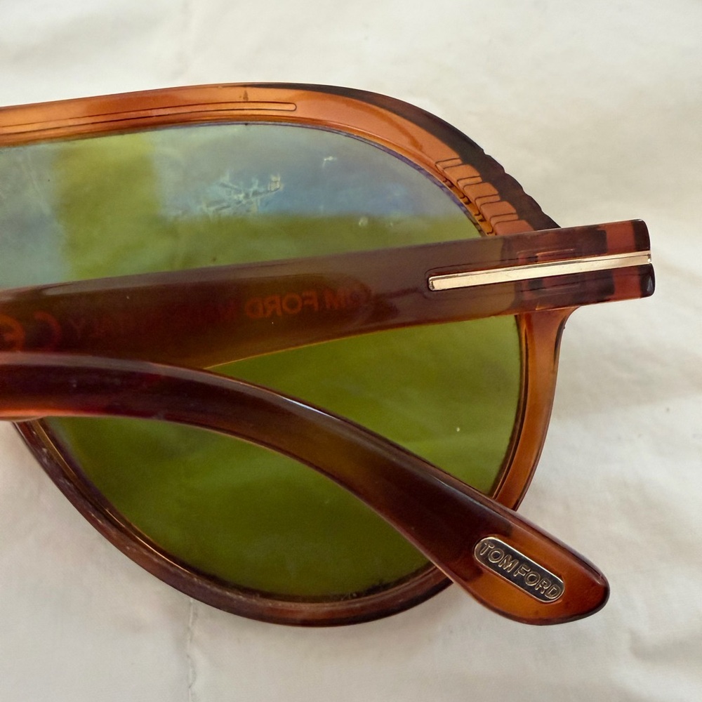 Tom Ford Brown Tortoise Frame Sunglasses with Amber Lenses - Picture 5 of 6